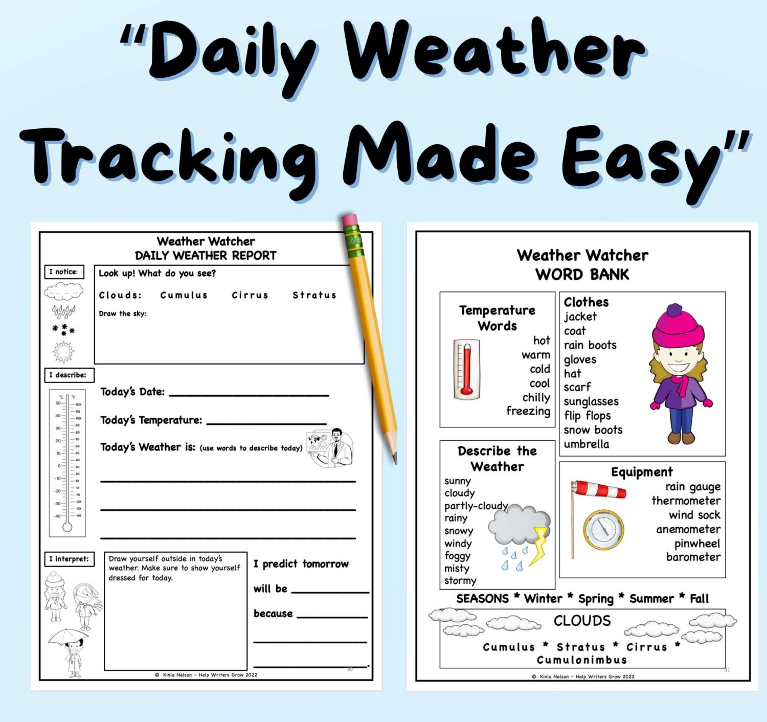 Weather Watchers - Daily Weather Observations - Help Writers Grow
